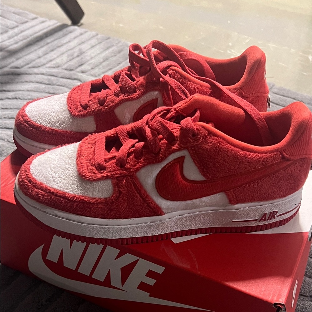Nike Air Force 1 Red and White Shoes